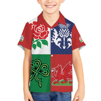 Custom British Lions Family Matching Short Sleeve Bodycon Dress and Hawaiian Shirt Combination of England Irish Scottish Welsh