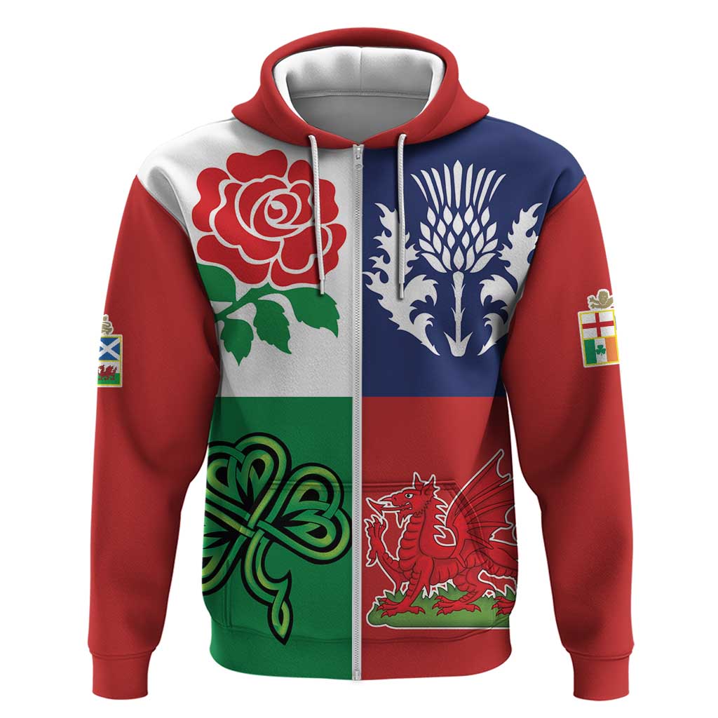 Custom British Lions Hoodie Combination of England Irish Scottish Welsh
