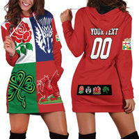 Custom British Lions Hoodie Dress Combination of England Irish Scottish Welsh