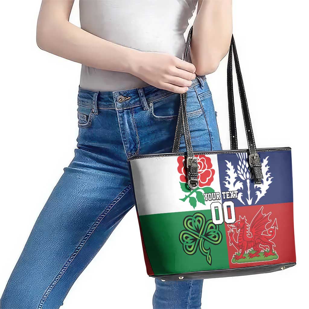 Custom British Lions Leather Tote Bag Combination of England Irish Scottish Welsh