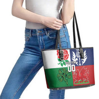 Custom British Lions Leather Tote Bag Combination of England Irish Scottish Welsh