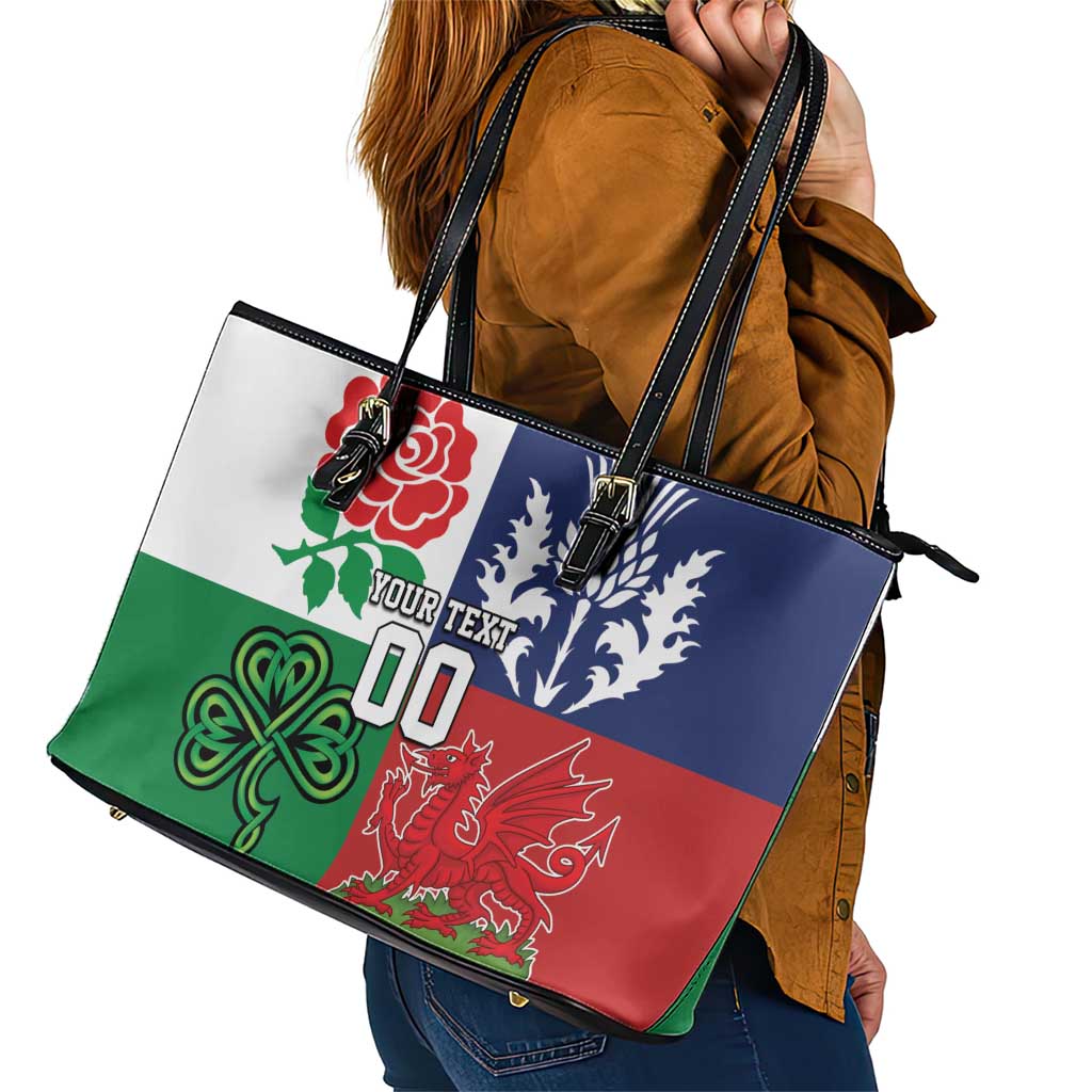 Custom British Lions Leather Tote Bag Combination of England Irish Scottish Welsh