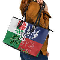 Custom British Lions Leather Tote Bag Combination of England Irish Scottish Welsh