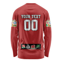 Custom British Lions Long Sleeve Shirt Combination of England Irish Scottish Welsh