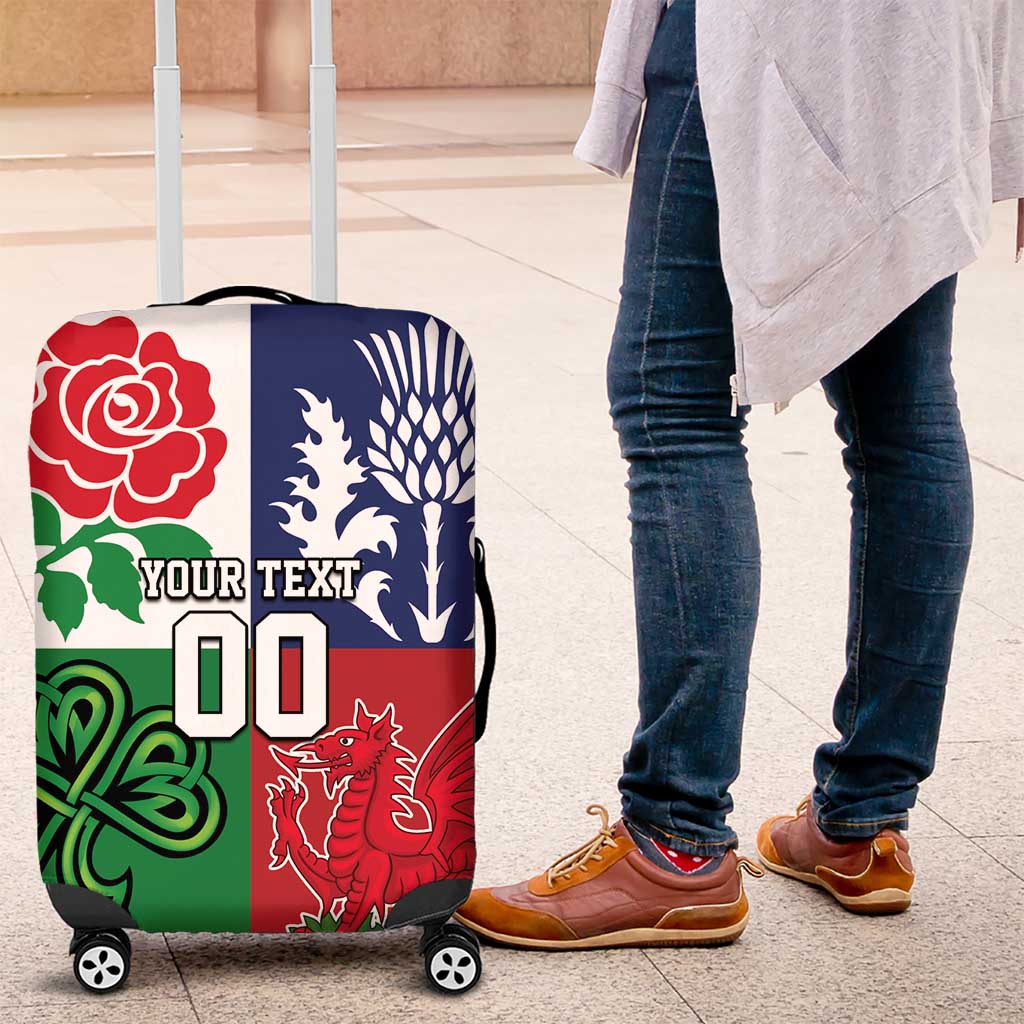 Custom British Lions Luggage Cover Combination of England Irish Scottish Welsh