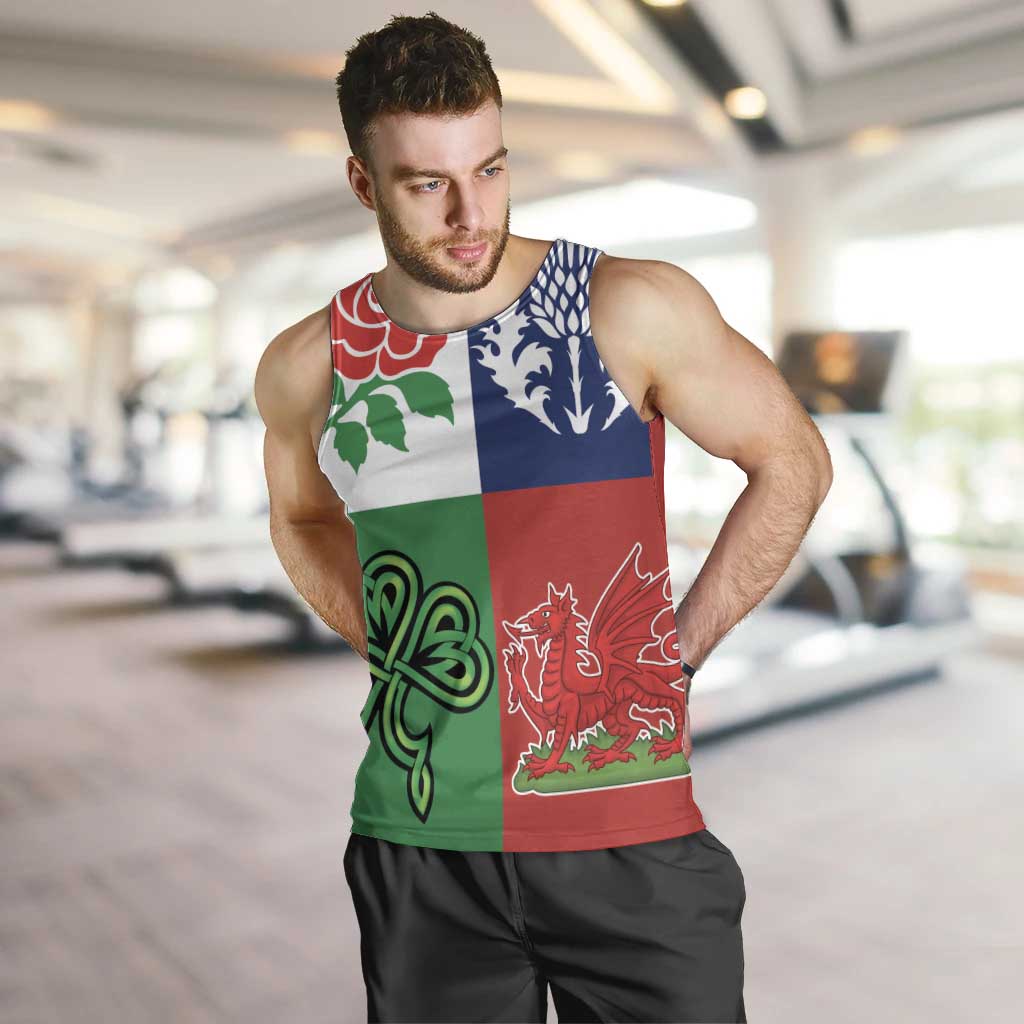 Custom British Lions Men Tank Top Combination of England Irish Scottish Welsh