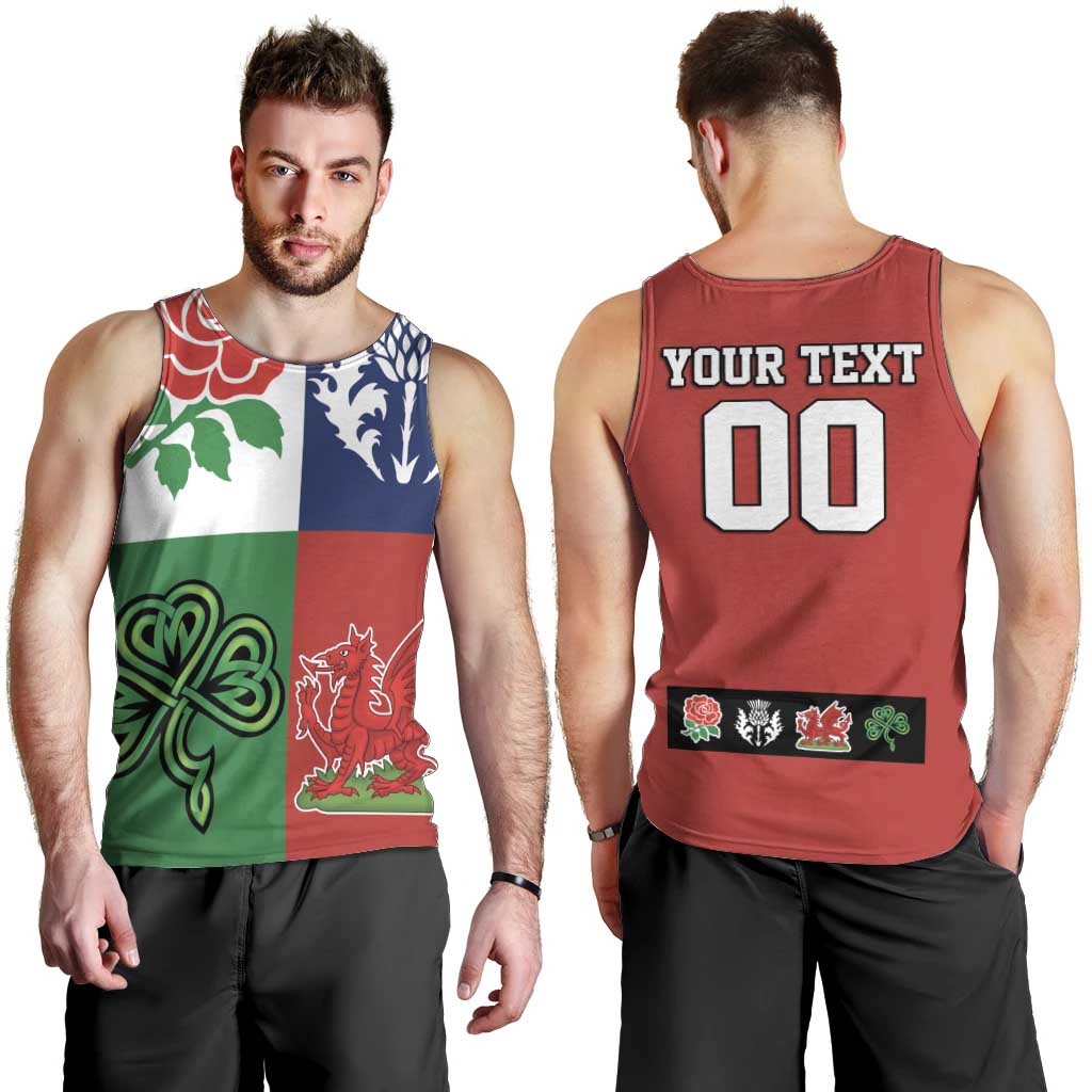 Custom British Lions Men Tank Top Combination of England Irish Scottish Welsh