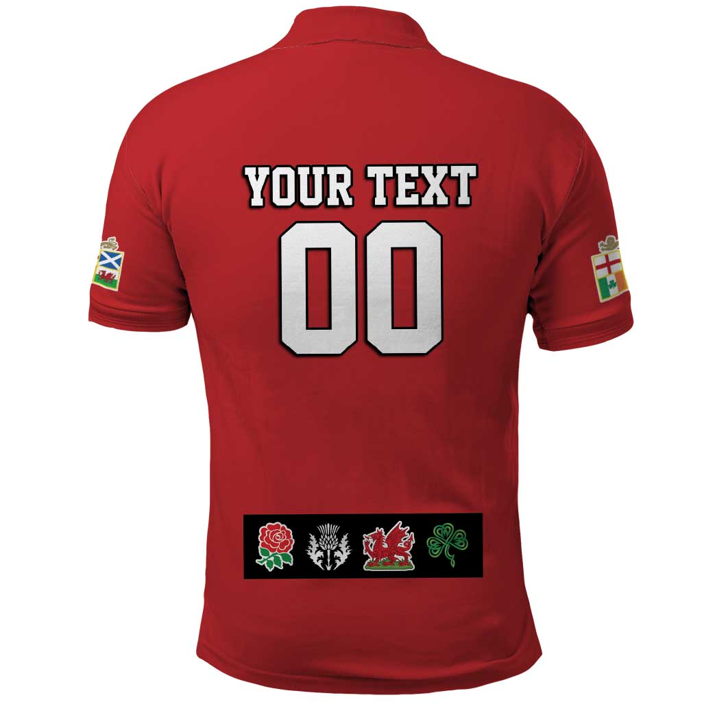 Custom British Lions Polo Shirt Combination of England Irish Scottish Welsh