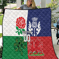 Custom British Lions Quilt Combination of England Irish Scottish Welsh