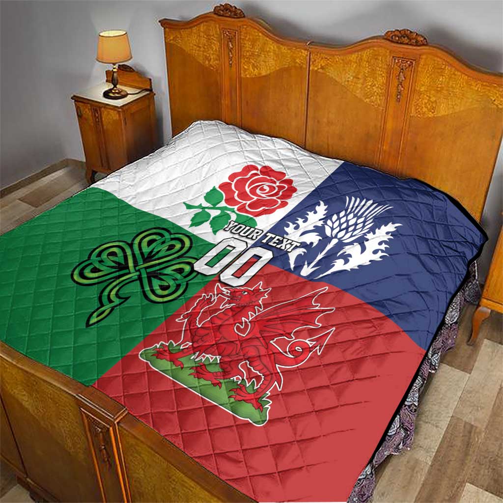 Custom British Lions Quilt Combination of England Irish Scottish Welsh
