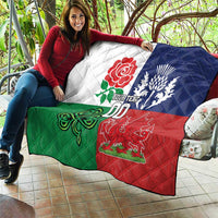 Custom British Lions Quilt Combination of England Irish Scottish Welsh