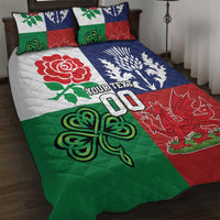 Custom British Lions Quilt Bed Set Combination of England Irish Scottish Welsh