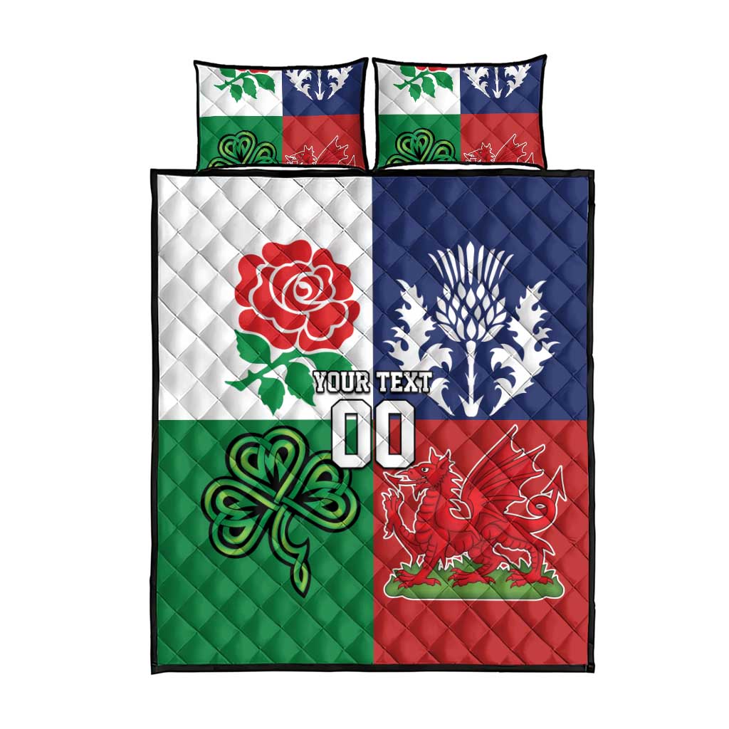 Custom British Lions Quilt Bed Set Combination of England Irish Scottish Welsh