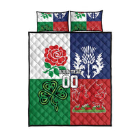 Custom British Lions Quilt Bed Set Combination of England Irish Scottish Welsh