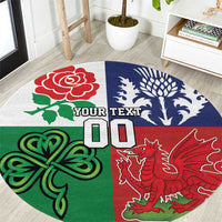 Custom British Lions Round Carpet Combination of England Irish Scottish Welsh