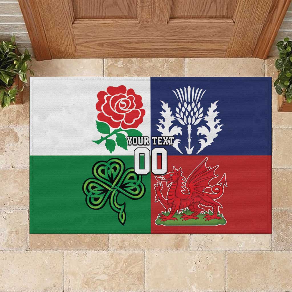 Custom British Lions Rubber Doormat Combination of England Irish Scottish Welsh