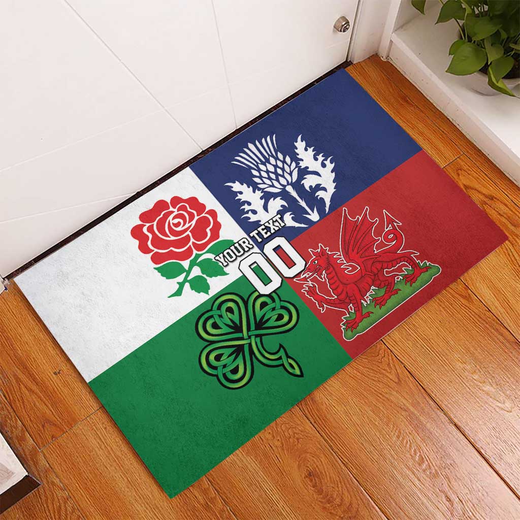 Custom British Lions Rubber Doormat Combination of England Irish Scottish Welsh