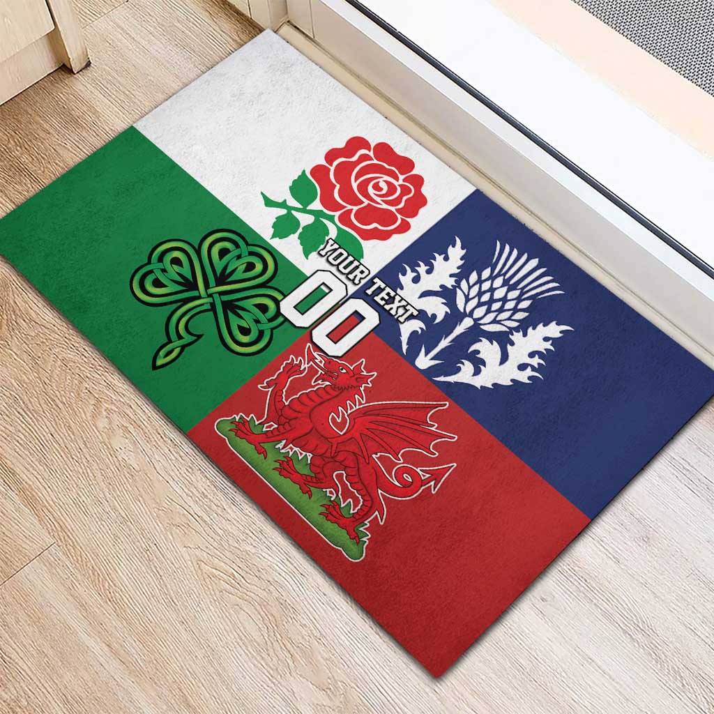 Custom British Lions Rubber Doormat Combination of England Irish Scottish Welsh