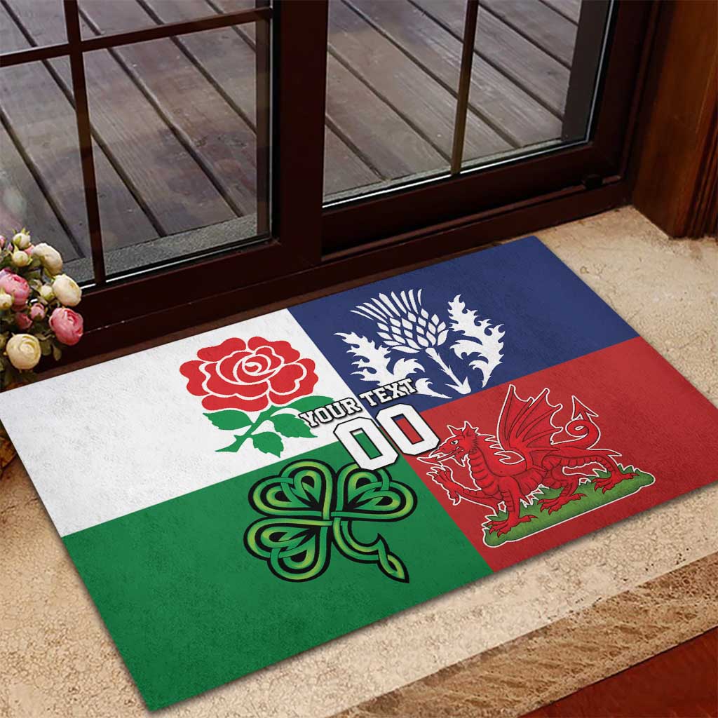 Custom British Lions Rubber Doormat Combination of England Irish Scottish Welsh