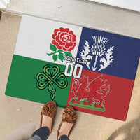 Custom British Lions Rubber Doormat Combination of England Irish Scottish Welsh