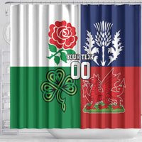Custom British Lions Shower Curtain Combination of England Irish Scottish Welsh