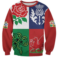 Custom British Lions Sweatshirt Combination of England Irish Scottish Welsh
