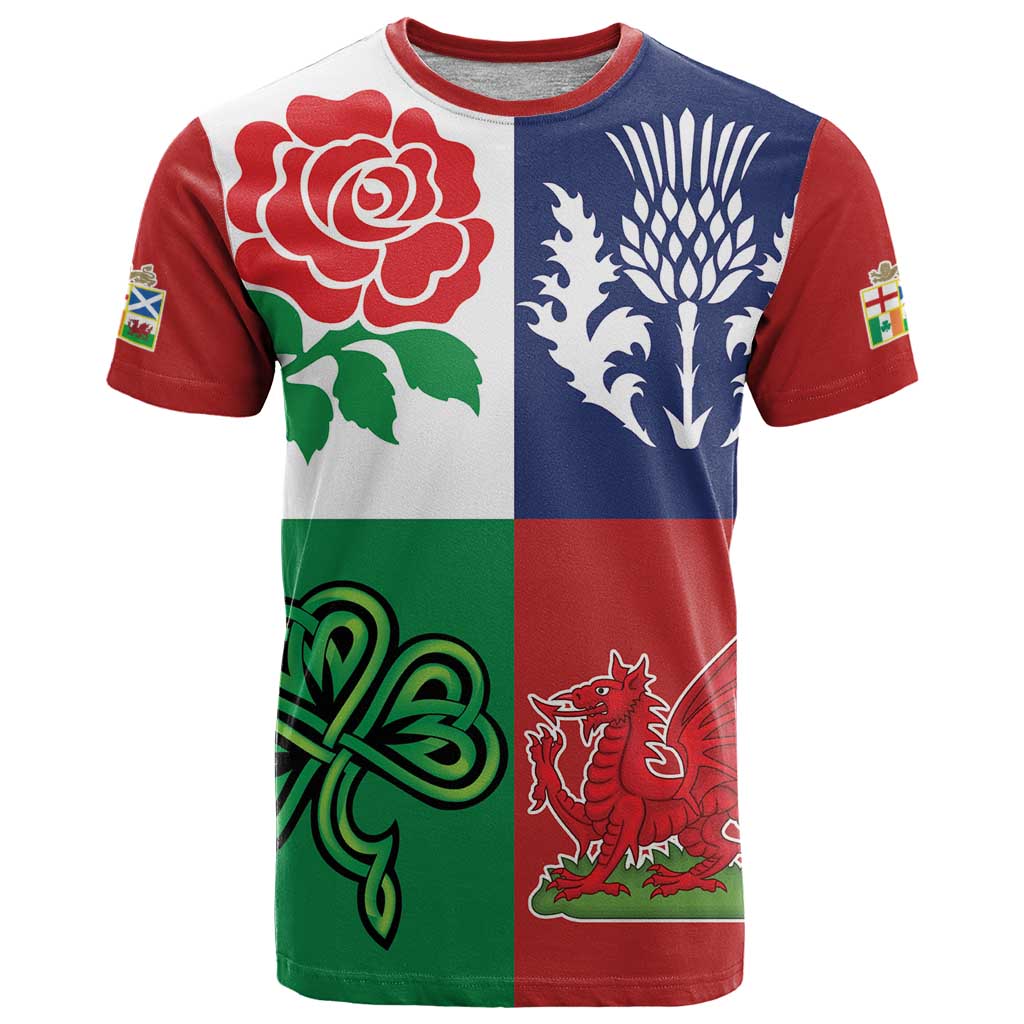 Custom British Lions T Shirt Combination of England Irish Scottish Welsh