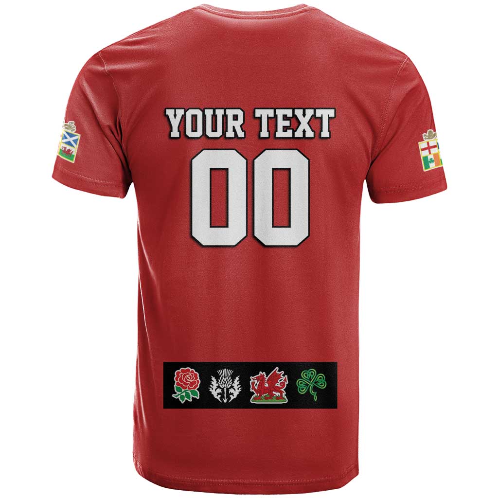 Custom British Lions T Shirt Combination of England Irish Scottish Welsh