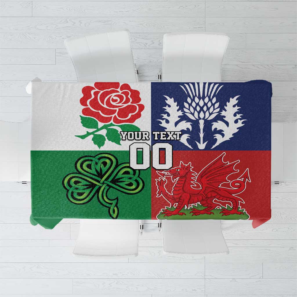 Custom British Lions Tablecloth Combination of England Irish Scottish Welsh