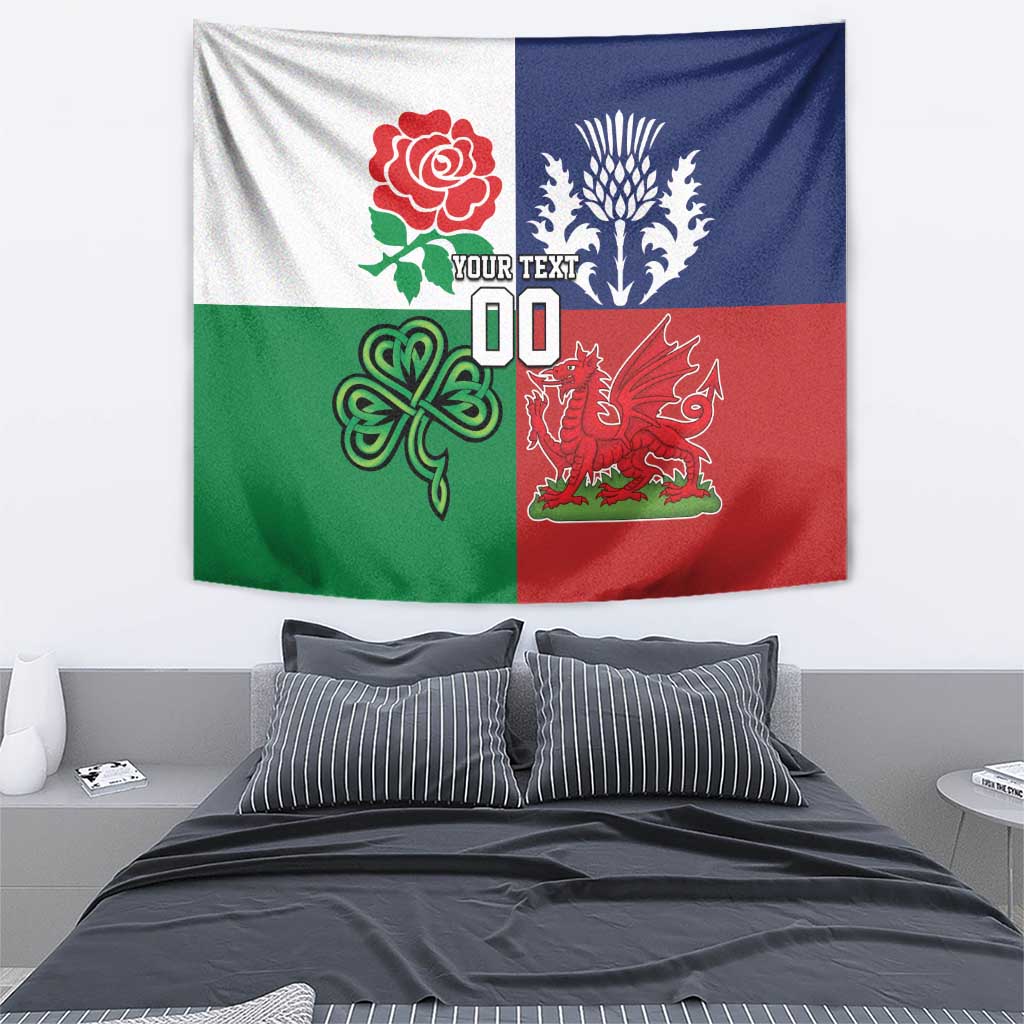Custom British Lions Tapestry Combination of England Irish Scottish Welsh