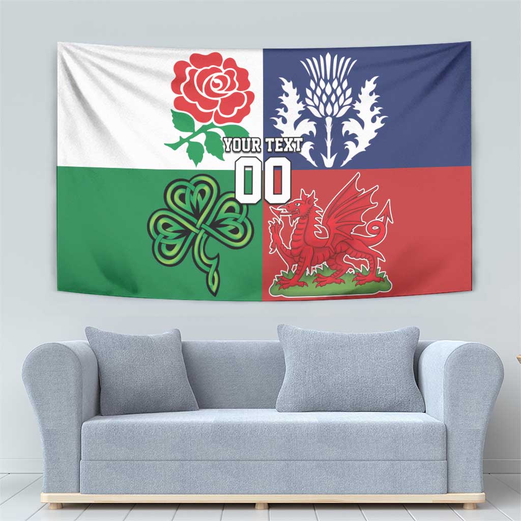 Custom British Lions Tapestry Combination of England Irish Scottish Welsh