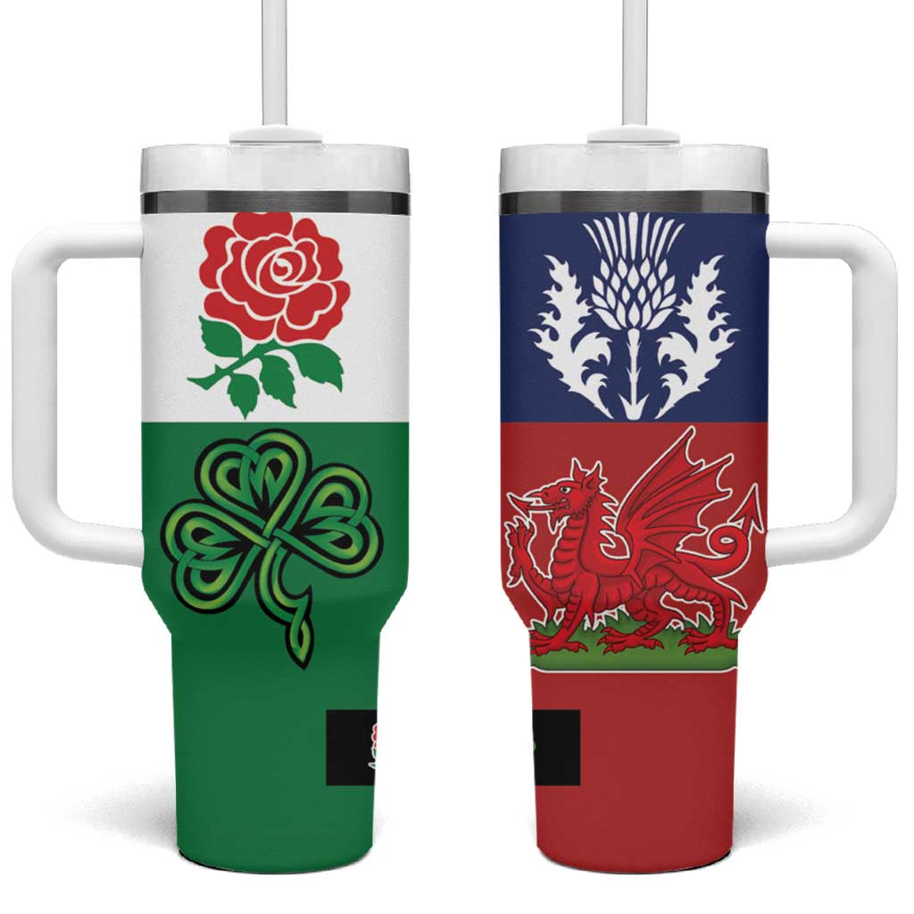 Custom British Lions Tumbler With Handle Combination of England Irish Scottish Welsh