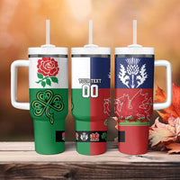 Custom British Lions Tumbler With Handle Combination of England Irish Scottish Welsh