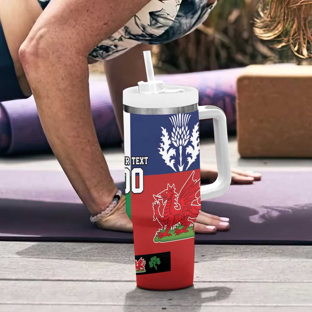 Custom British Lions Tumbler With Handle Combination of England Irish Scottish Welsh