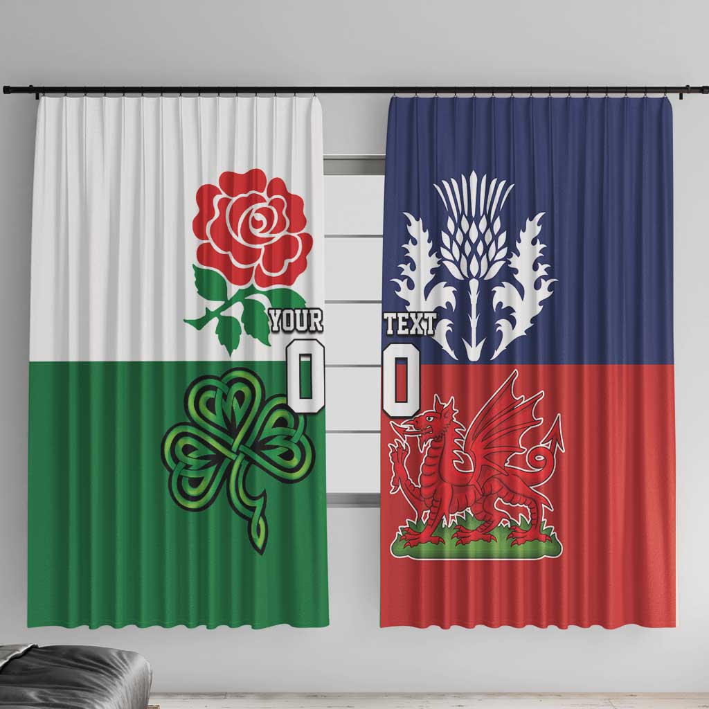 Custom British Lions Window Curtain Combination of England Irish Scottish Welsh