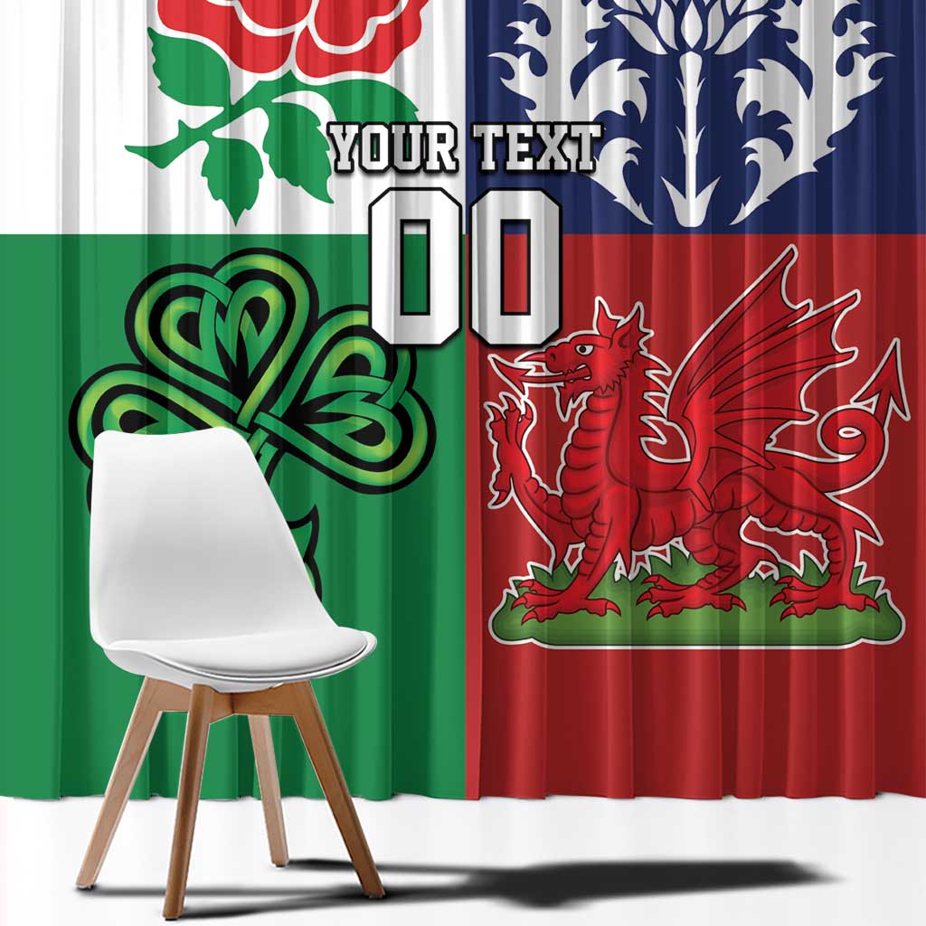 Custom British Lions Window Curtain Combination of England Irish Scottish Welsh