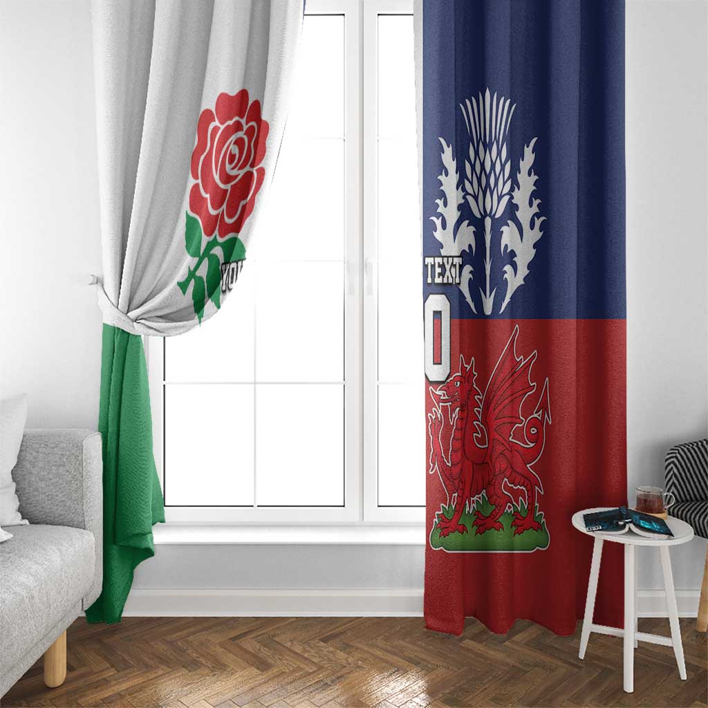 Custom British Lions Window Curtain Combination of England Irish Scottish Welsh
