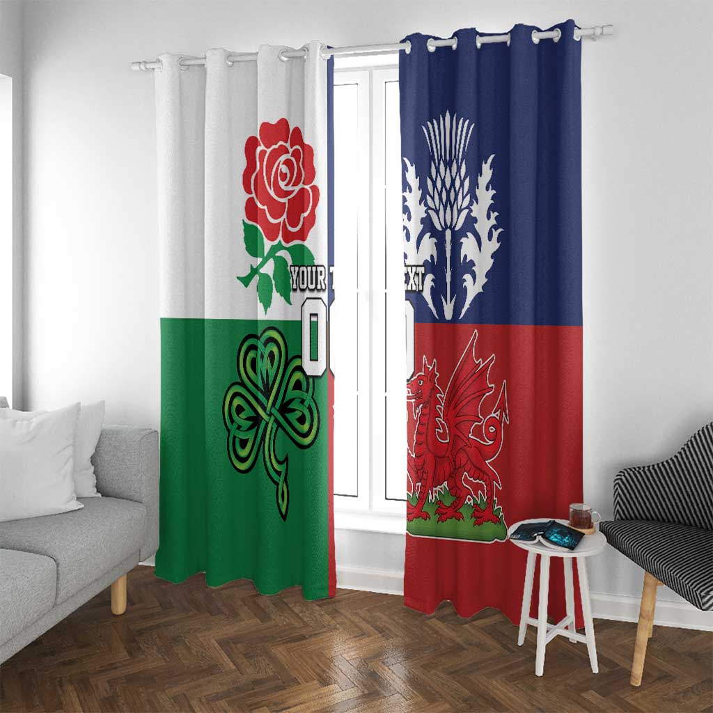 Custom British Lions Window Curtain Combination of England Irish Scottish Welsh