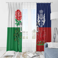 Custom British Lions Window Curtain Combination of England Irish Scottish Welsh