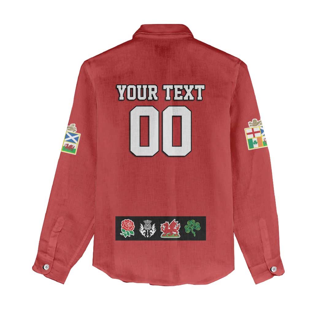 Custom British Lions Women Casual Shirt Combination of England Irish Scottish Welsh