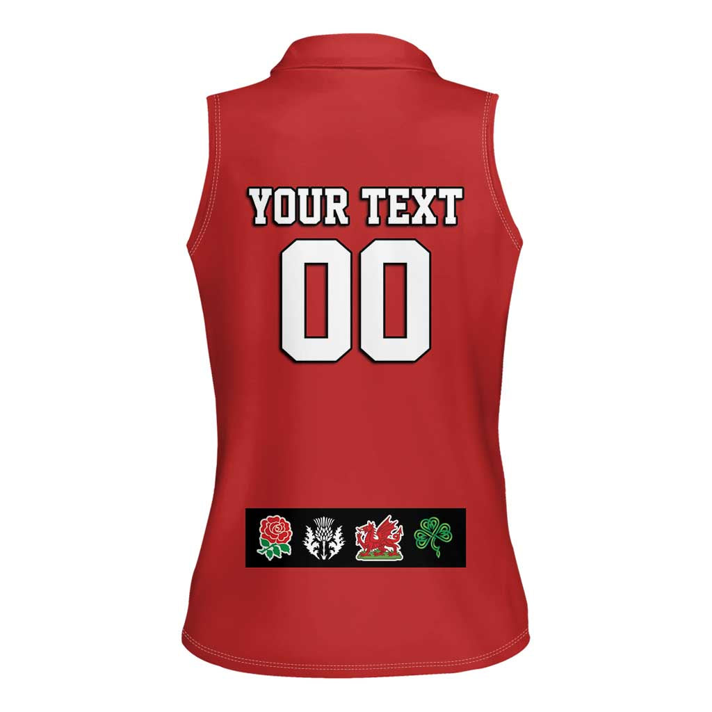 Custom British Lions Women Sleeveless Polo Shirt Combination of England Irish Scottish Welsh
