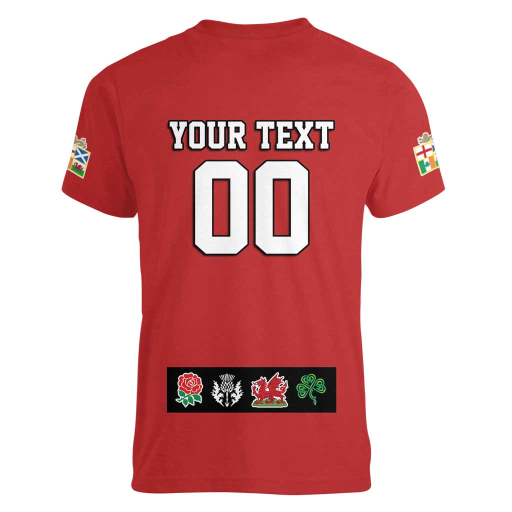 Custom British Lions Women V-Neck T-Shirt Combination of England Irish Scottish Welsh