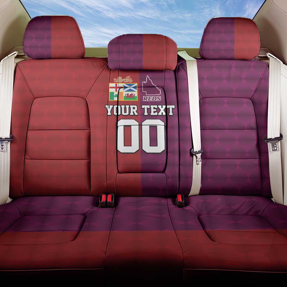 Custom British Lions Australia Queensland Back Car Seat Cover Sporty Style