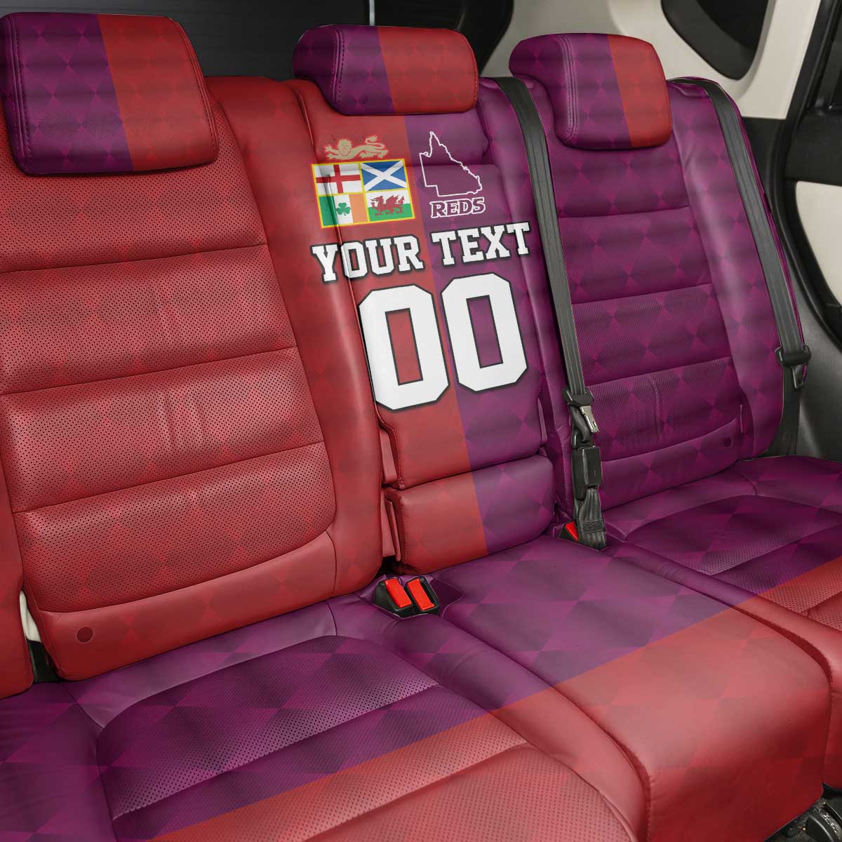 Custom British Lions Australia Queensland Back Car Seat Cover Sporty Style