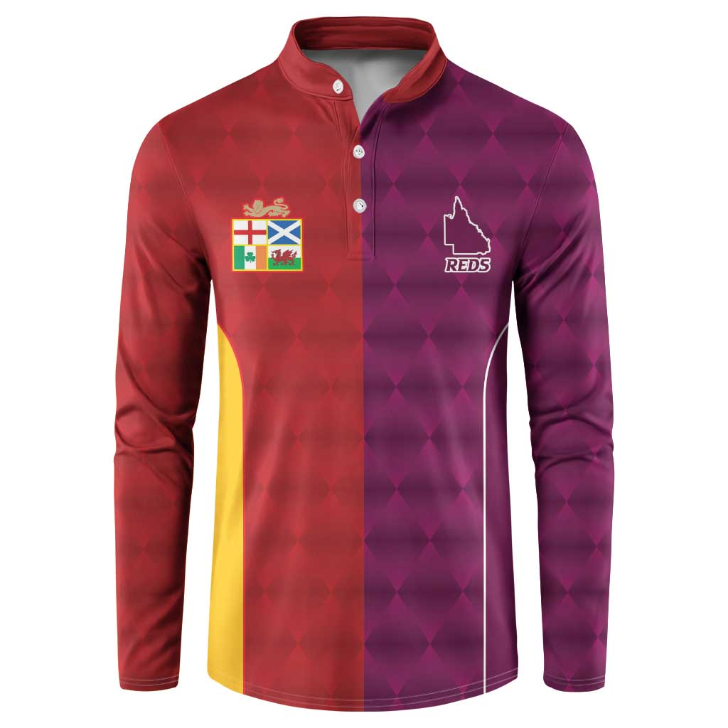 Custom British Lions Australia Queensland Button Sweatshirt Sporty Style