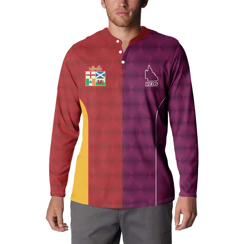 Custom British Lions Australia Queensland Button Sweatshirt Sporty Style