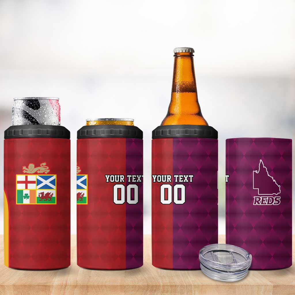 Custom British Lions Australia Queensland 4 in 1 Can Cooler Tumbler Sporty Style
