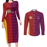 Custom British Lions Australia Queensland Couples Matching Long Sleeve Bodycon Dress and Long Sleeve Button Shirt Sporty Style