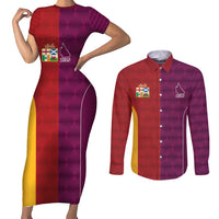 Custom British Lions Australia Queensland Couples Matching Short Sleeve Bodycon Dress and Long Sleeve Button Shirt Sporty Style
