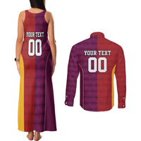 Custom British Lions Australia Queensland Couples Matching Tank Maxi Dress and Long Sleeve Button Shirt Sporty Style